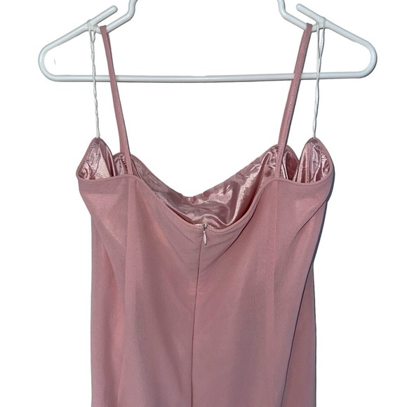 MAY QUEEN COUTURE DRESS GOWN SIZE 14  NUDE PINK V-NECK FLOWY A-LINE PRINCESS - Picture 5 of 16